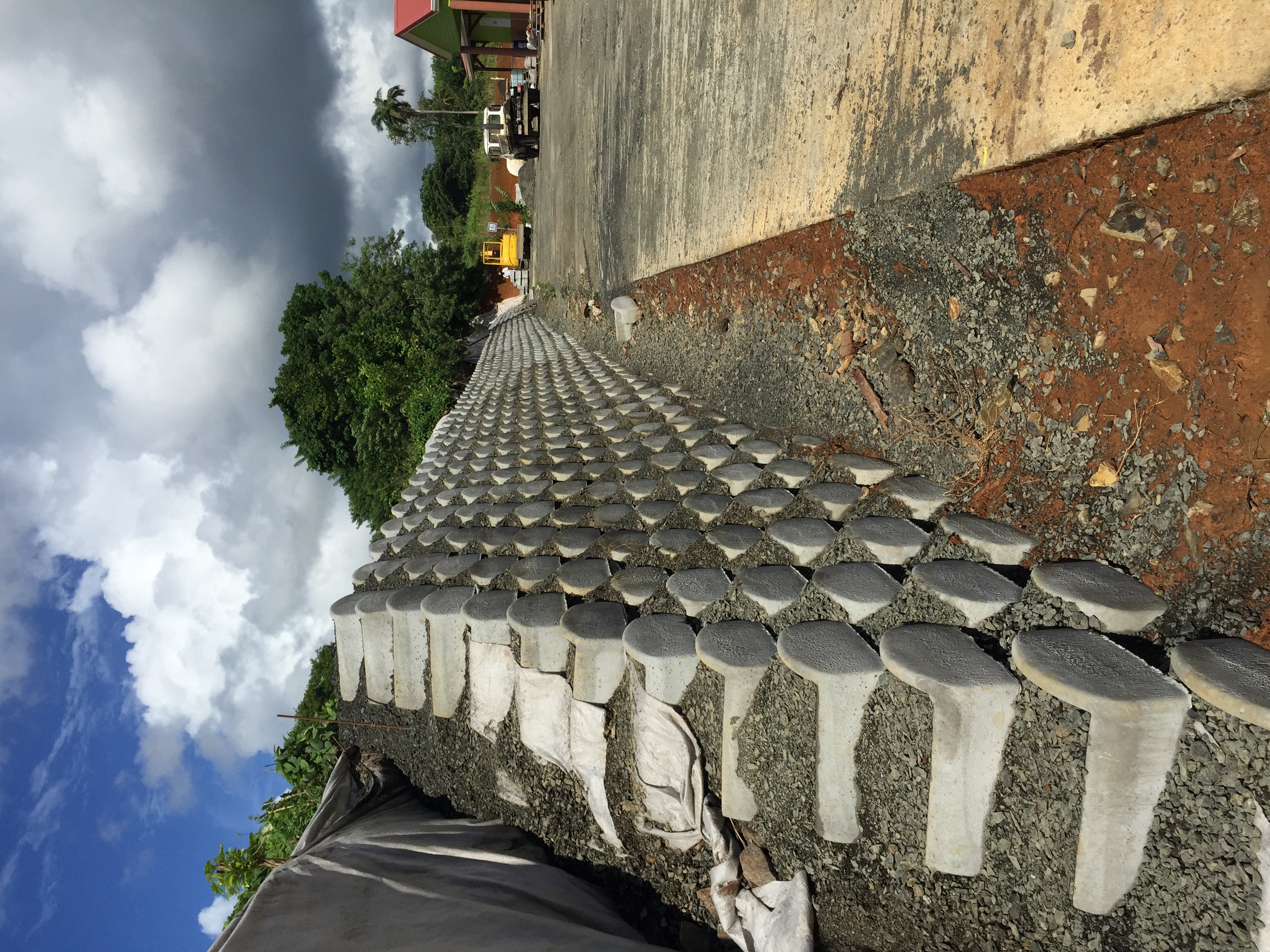 Mur ATALUS - vue d'ensemble du chantier