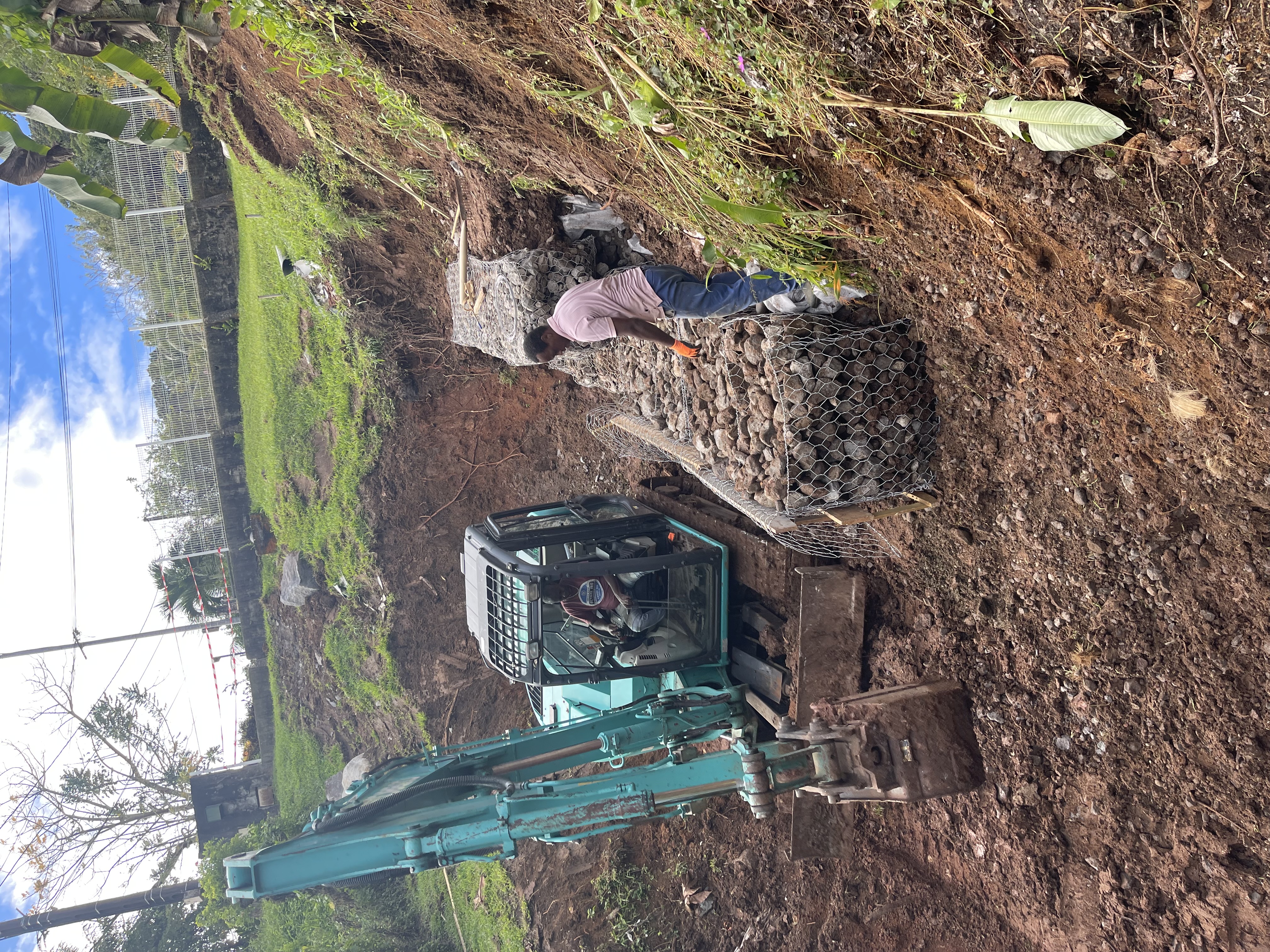Mur en gabion - stabilisation du talus